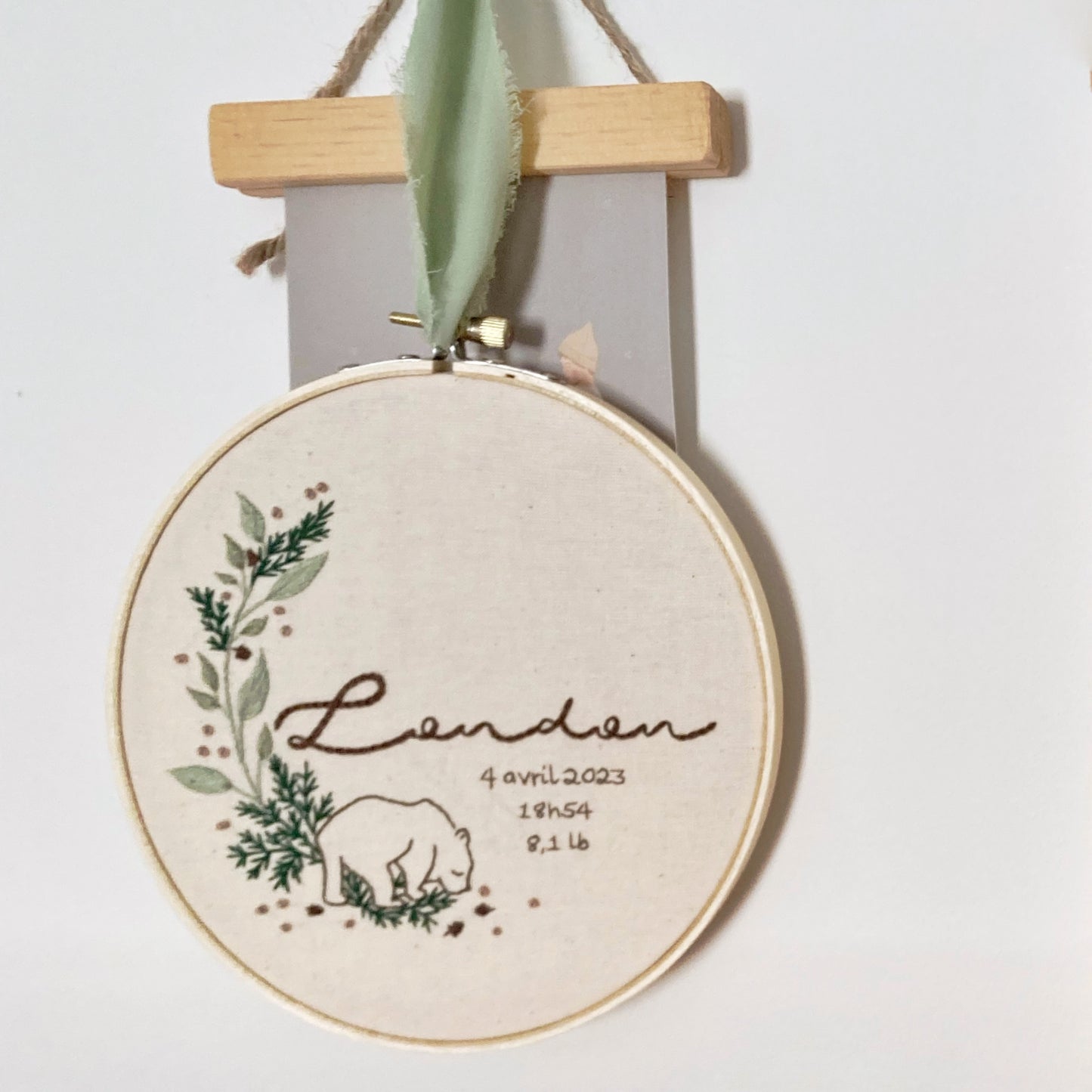 Léo - broderie pour enfant thématique forêt et ourson