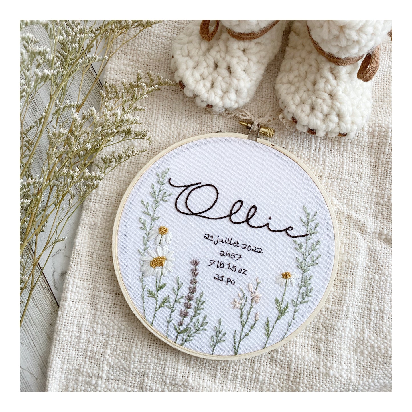 Flora - broderie pour enfant fleurs sauvages