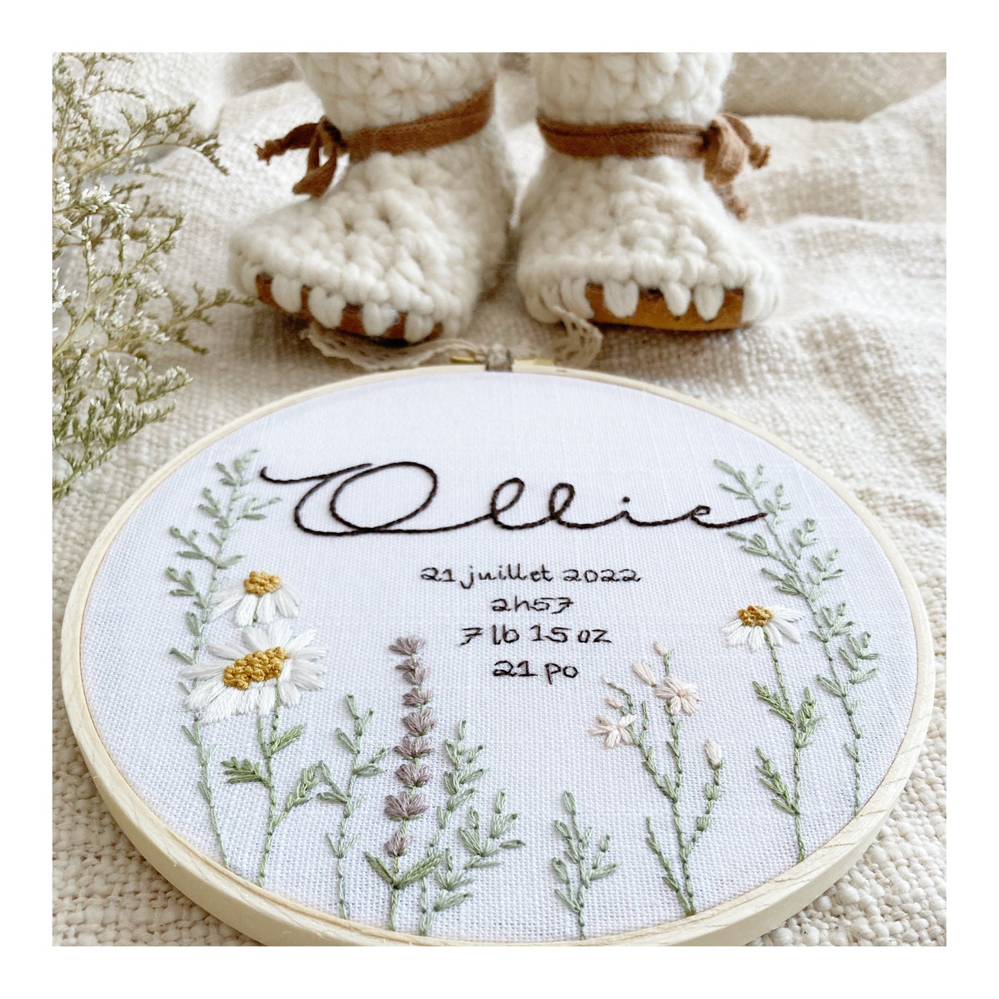 Flora - broderie pour enfant fleurs sauvages