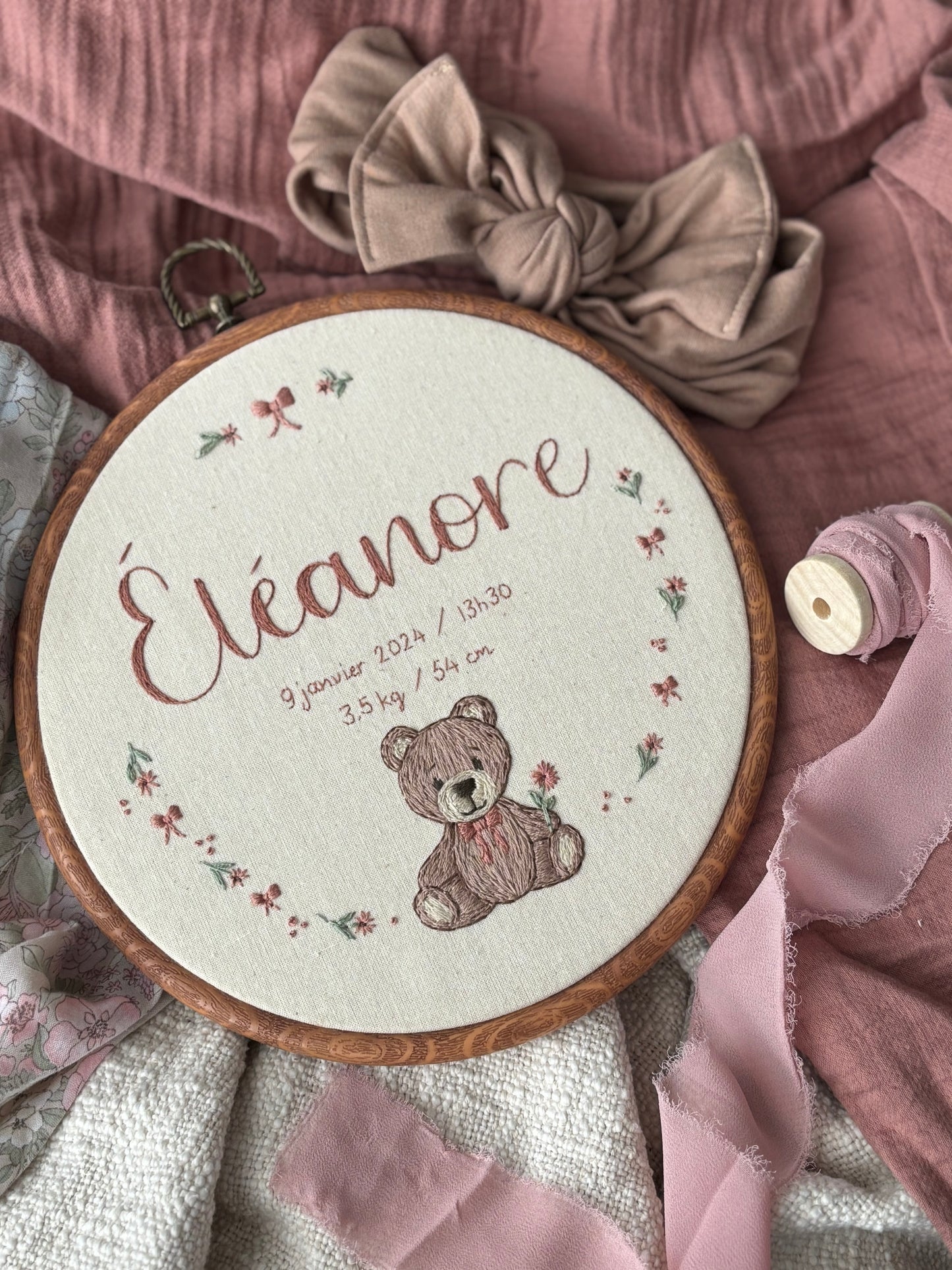 Éléanore - broderie pour enfant ourson