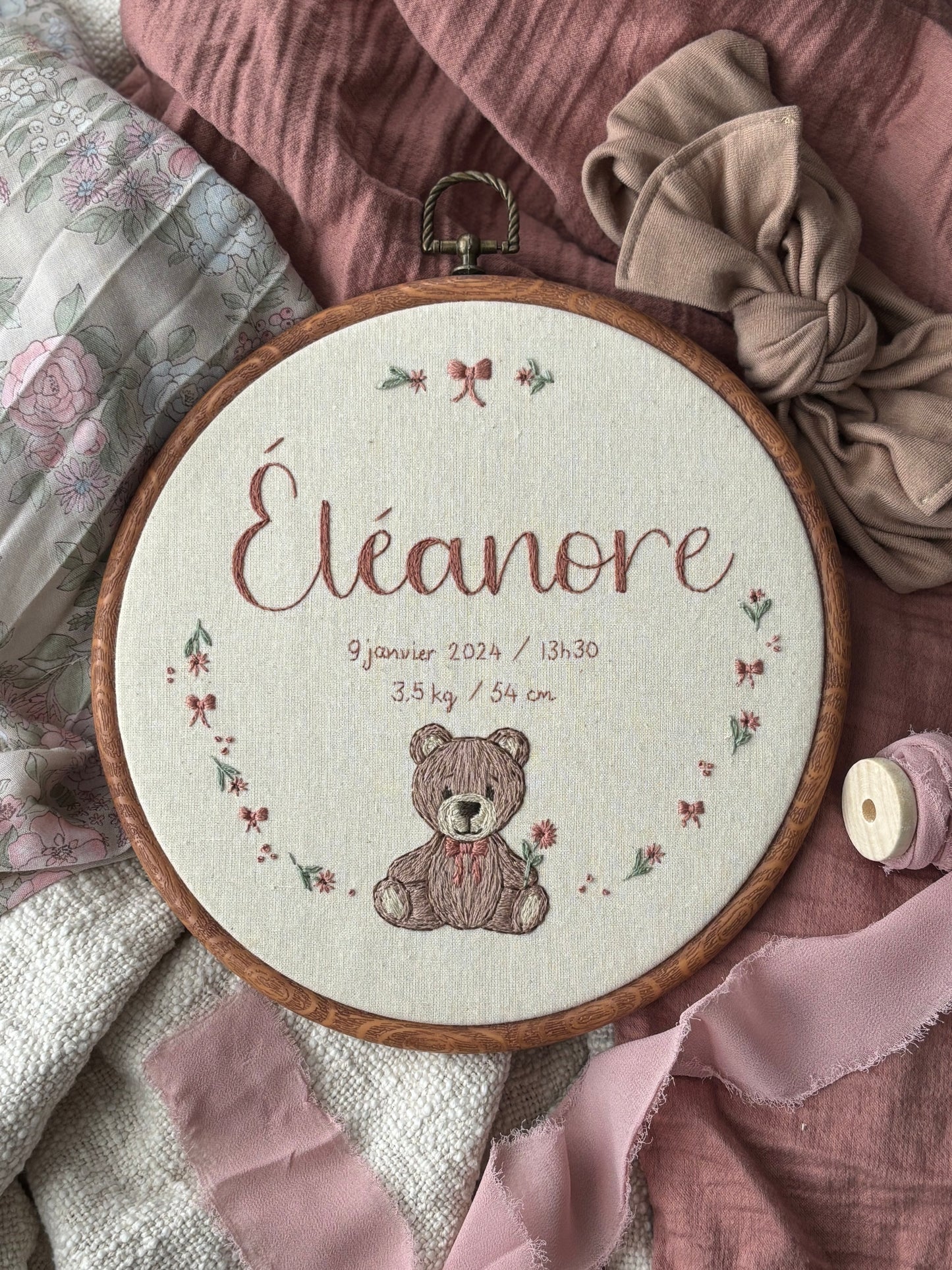 Éléanore - broderie pour enfant ourson