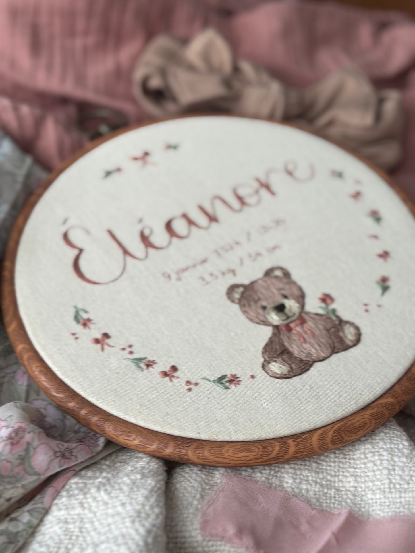 Éléanore - broderie pour enfant ourson