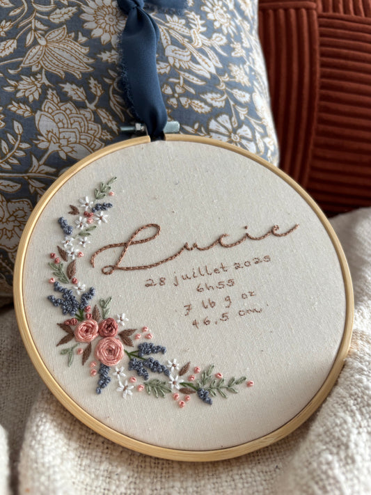 Louane - broderie pour enfant petites fleurs