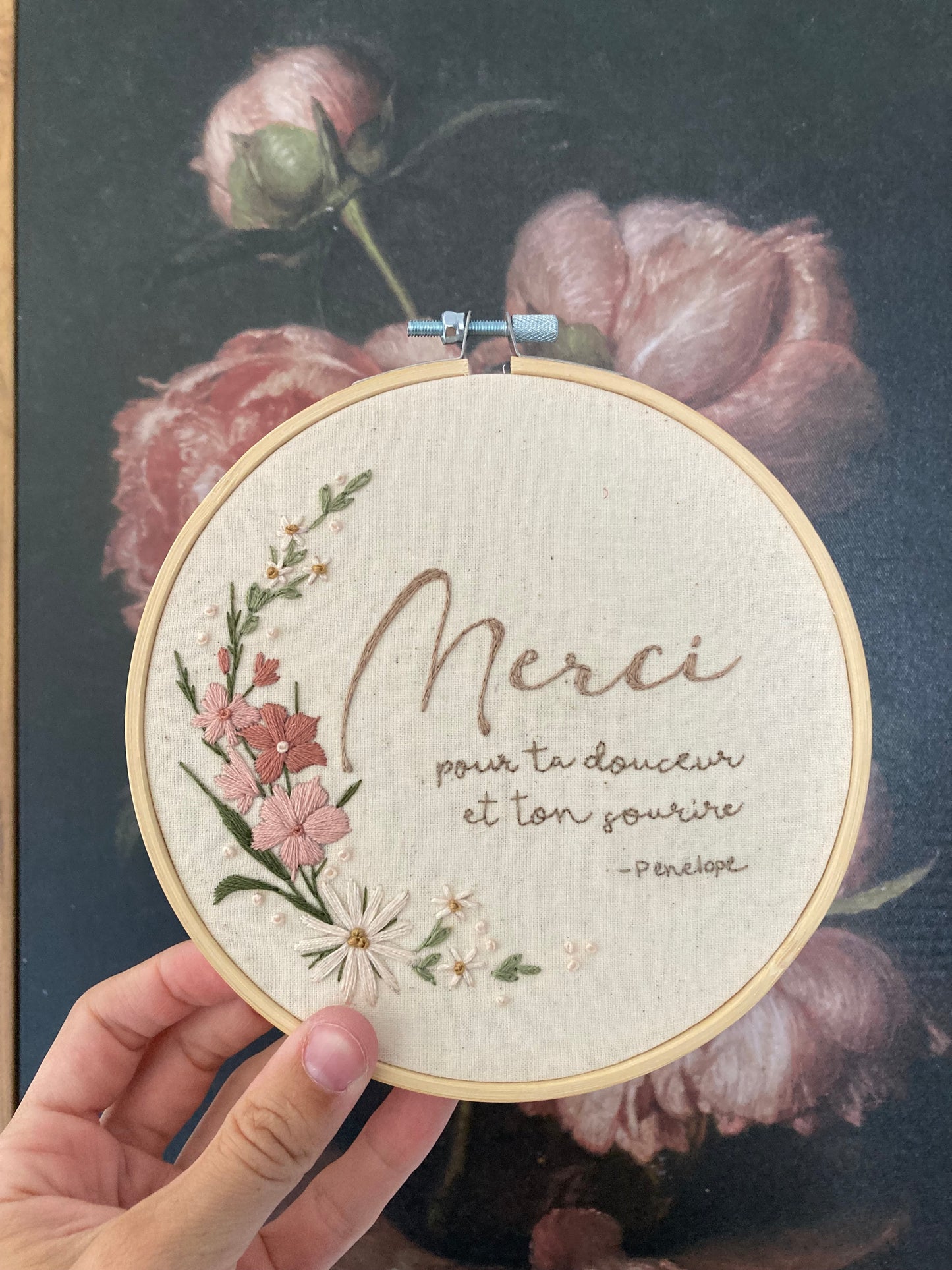 Merci - broderie pour éducatrice/ enseignante/ ou autre